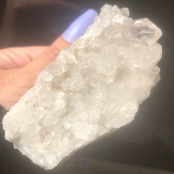 Large Clear Quartz Cluster, Natural Quartz Crystal Stone, Spiritual Hole Decor - Picture 6 of 11